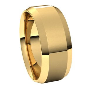 14K Yellow 8 mm Beveled Edge Comfort Fit Light Band Size 12.5 - BN & CO JEWELRY
