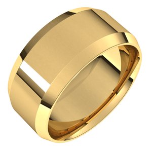 14K Yellow 9 mm Beveled Edge Comfort Fit Light Band Size 11 - BN & CO JEWELRY