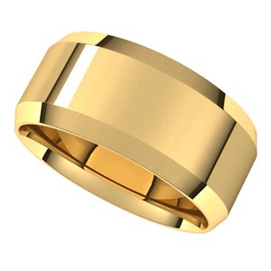 14K Yellow 9 mm Beveled Edge Comfort Fit Light Band Size 11 - BN & CO JEWELRY