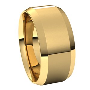 14K Yellow 9 mm Beveled Edge Comfort Fit Light Band Size 11 - BN & CO JEWELRY