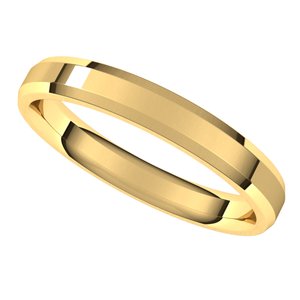 14K Yellow 3 mm Beveled Edge Comfort Fit Light Band Size 9.5 - BN & CO JEWELRY