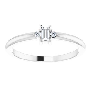 14K White .08 CTW Natural Diamond Stackable Ring - BN & CO JEWELRY