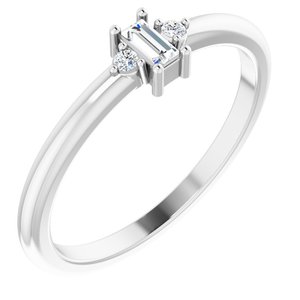 14K White .08 CTW Natural Diamond Stackable Ring - BN & CO JEWELRY