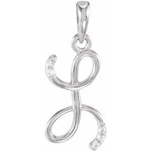 14K White .025 CTW Diamond Initial L Pendant - BN & CO JEWELRY