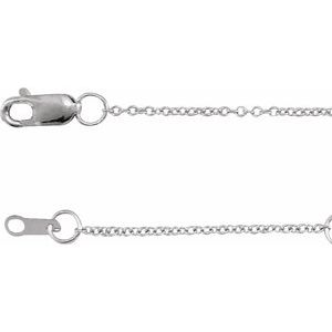 14K White 1 mm Adjustable Cable 16-18" Chain - BN & CO JEWELRY