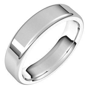 Platinum 5 mm Flat Comfort Fit Round Edge Band Size 11 - BN & CO JEWELRY