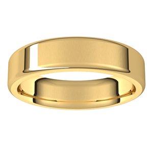 18K Yellow 5 mm Flat Comfort Fit Round Edge Band Size 12 - BN & CO JEWELRY