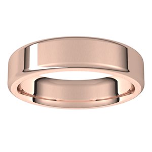 14K Rose 5 mm Flat Comfort Fit Round Edge Band Size 8.5 - BN & CO JEWELRY