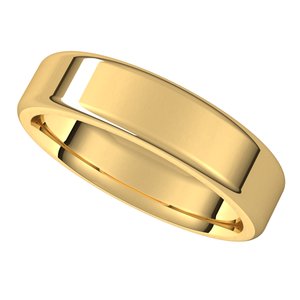 14K Yellow 5 mm Flat Comfort Fit Round Edge Band Size 9 - BN & CO JEWELRY