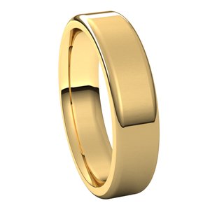 18K Yellow 5 mm Flat Comfort Fit Round Edge Band Size 12 - BN & CO JEWELRY