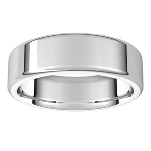 Platinum 6 mm Flat Comfort Fit Round Edge Band Size 12 - BN & CO JEWELRY