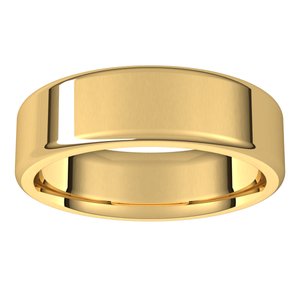 18K Yellow 6 mm Flat Comfort Fit Round Edge Band Size 7 - BN & CO JEWELRY