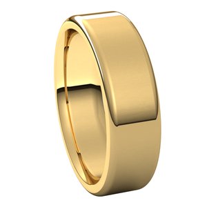 14K Yellow 6 mm Flat Comfort Fit Round Edge Band Size 11 - BN & CO JEWELRY