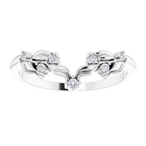 14K White .05 CTW Natural Diamond Contour Band - BN & CO JEWELRY