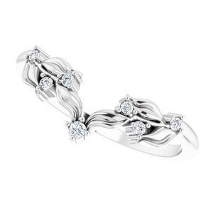 14K White .05 CTW Natural Diamond Contour Band - BN & CO JEWELRY