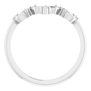 14K White .05 CTW Natural Diamond Contour Band - BN & CO JEWELRY