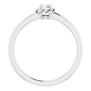 14K White 1/5 CT Natural Diamond Solitaire Rope Ring - BN & CO JEWELRY