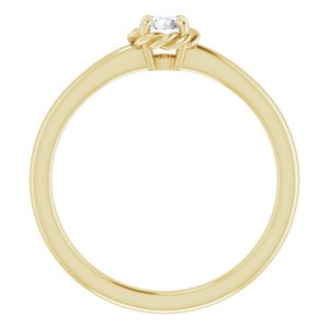 14K Yellow 1/5 CT Natural Diamond Solitaire Rope Ring - BN & CO JEWELRY