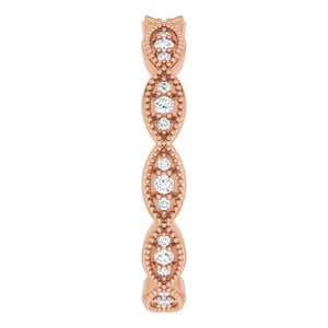 14K Rose 1/5 CTW Natural Diamond Eternity Band Size 7.5 - BN & CO JEWELRY