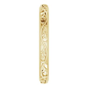 14K Yellow 2.8 mm Floral Band Size 7 - BN & CO JEWELRY