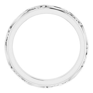 14K White 2.8 mm Floral Band Size 7 - BN & CO JEWELRY