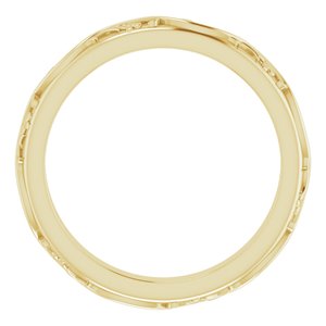 14K Yellow 2.8 mm Floral Band Size 7 - BN & CO JEWELRY
