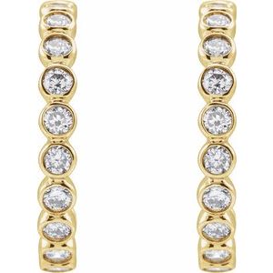 14K Yellow 3/8 CTW Lab-Grown Diamond Huggie Earrings - BN & CO JEWELRY