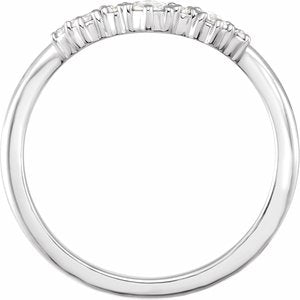 14K White 1/5 CTW Natural Rose-Cut Diamond & Faceted Contour Band - BN & CO JEWELRY