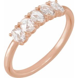 14K Rose 1/2 CTW Natural Rose-Cut Diamond Anniversary Band - BN & CO JEWELRY