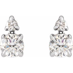 14K White 1/3 CTW Lab-Grown Diamond Earrings - BN & CO JEWELRY