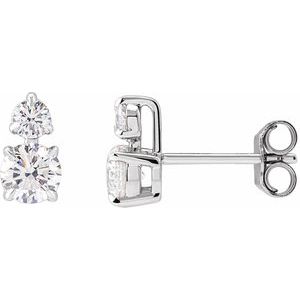14K White 1 CTW Lab-Grown Diamond Earrings - BN & CO JEWELRY