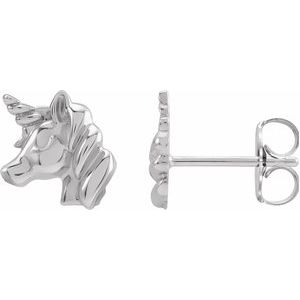 Sterling Silver Youth Unicorn Earrings - BN & CO JEWELRY