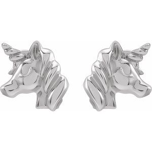 Sterling Silver Youth Unicorn Earrings - BN & CO JEWELRY