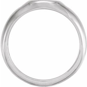 14K White .06 CTW Natural Diamond 8.6 mm Round Signet Ring - BN & CO JEWELRY
