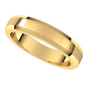 14K Yellow 4 mm Beveled Edge Band Size 10 - BN & CO JEWELRY