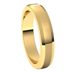 14K Yellow 4 mm Beveled Edge Band Size 10 - BN & CO JEWELRY