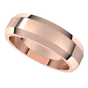 10K Rose 6 mm Beveled Edge Band Size 8 - BN & CO JEWELRY