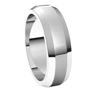 14K White 6 mm Beveled Edge Band Size 10.5 - BN & CO JEWELRY