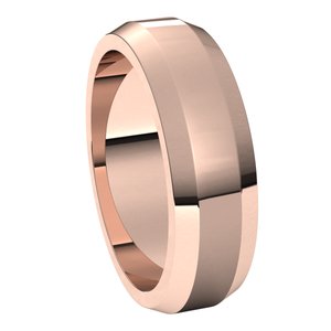 10K Rose 6 mm Beveled Edge Band Size 8 - BN & CO JEWELRY