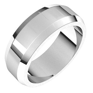 14K White 7 mm Beveled Edge Band - BN & CO JEWELRY
