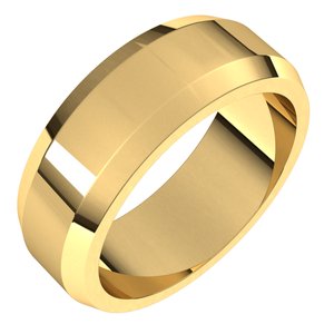 14K Yellow 7 mm Beveled Edge Band - BN & CO JEWELRY
