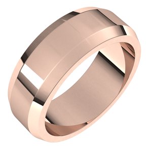 14K Rose 7 mm Beveled Edge Band - BN & CO JEWELRY