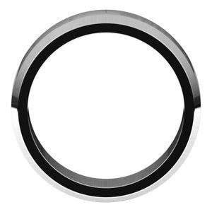 14K White 7 mm Beveled Edge Band - BN & CO JEWELRY