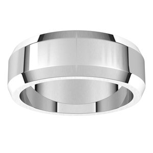 14K White 7 mm Beveled Edge Band - BN & CO JEWELRY