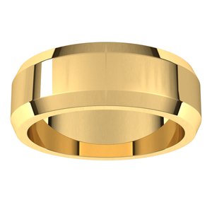 18K Yellow 7 mm Beveled Edge Band - BN & CO JEWELRY