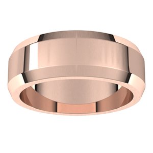 14K Rose 7 mm Beveled Edge Band - BN & CO JEWELRY