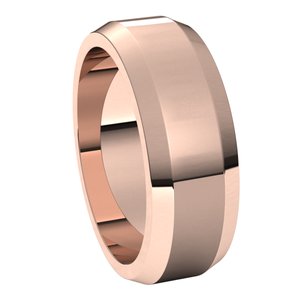 14K Rose 7 mm Beveled Edge Band - BN & CO JEWELRY