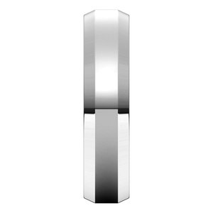 10K White 5 mm Beveled Edge Band Size 6.5 - BN & CO JEWELRY