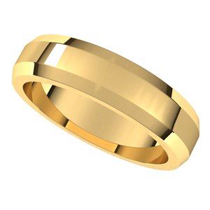 14K Yellow 5 mm Beveled Edge Band Size 7.5 - BN & CO JEWELRY
