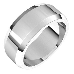 Platinum 8 mm Beveled Edge Band Size 8 - BN & CO JEWELRY